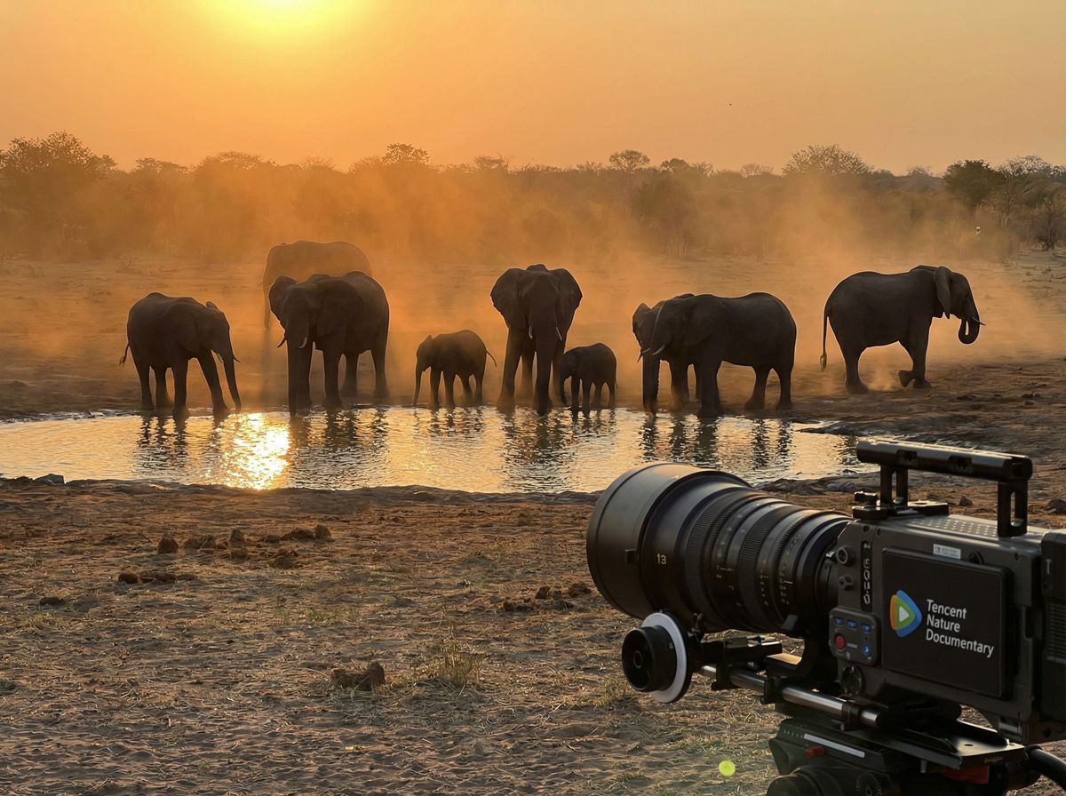小马拉大车视频-非洲象群